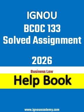 IGNOU BCOC 133 Solved Assignment 2026